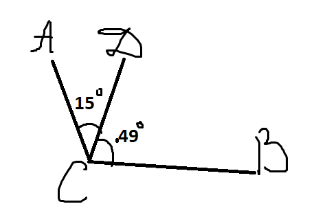 49 градусов. Угол 64 градусов рисунок. Угол 49 градусов. Угол ACB 90 градусов ab 25 CD 12 AE-. Отложите от луча CD угол DCB величина которого равна 140 градусов.