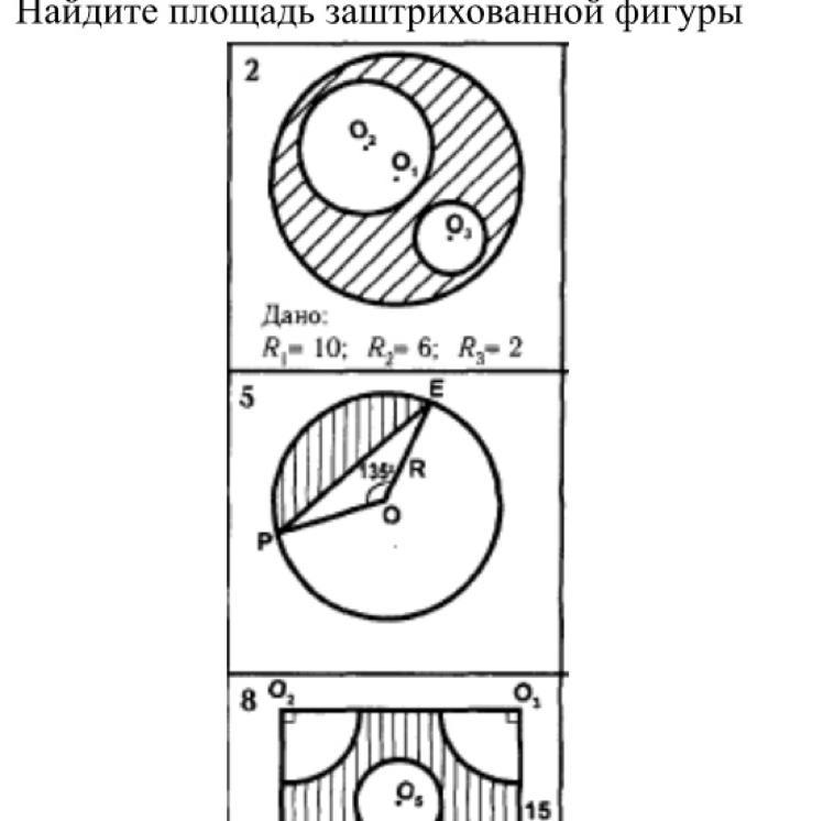 Найти площадь заштрихованной фигуры на рисунке