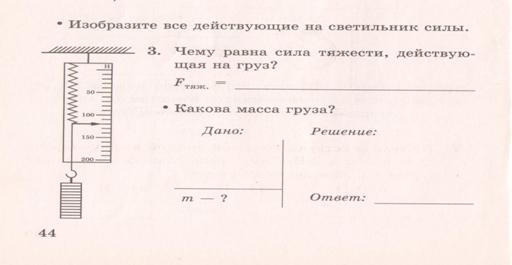 По рисунку определите силу тяжести действующую на груз