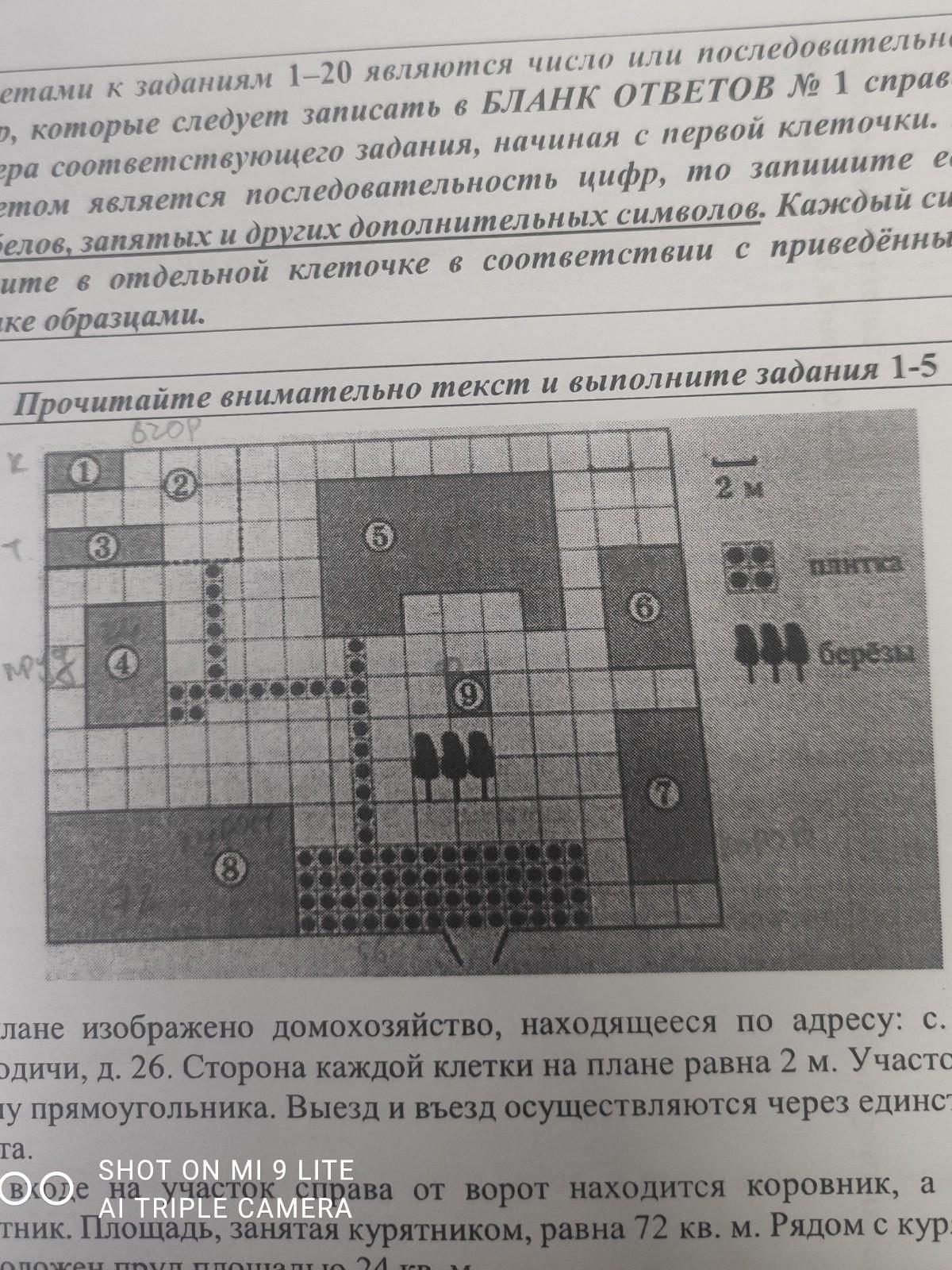 Площадь которую занимает огород