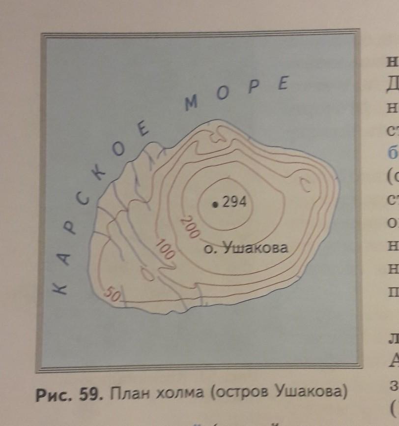 Сколько горизонталей проведено. Через сколько метров проведены утолщенные горизонтали. План холма остров Ушакова 6 класс. Обозначение горизонталями острова. Сколько горизонталей проведено на рисунке 12.