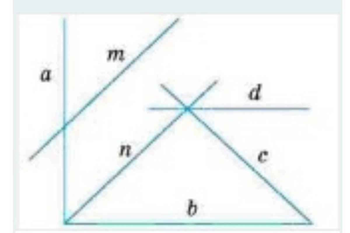 На рисунку зображено паралельні прямі a і b та січну cd