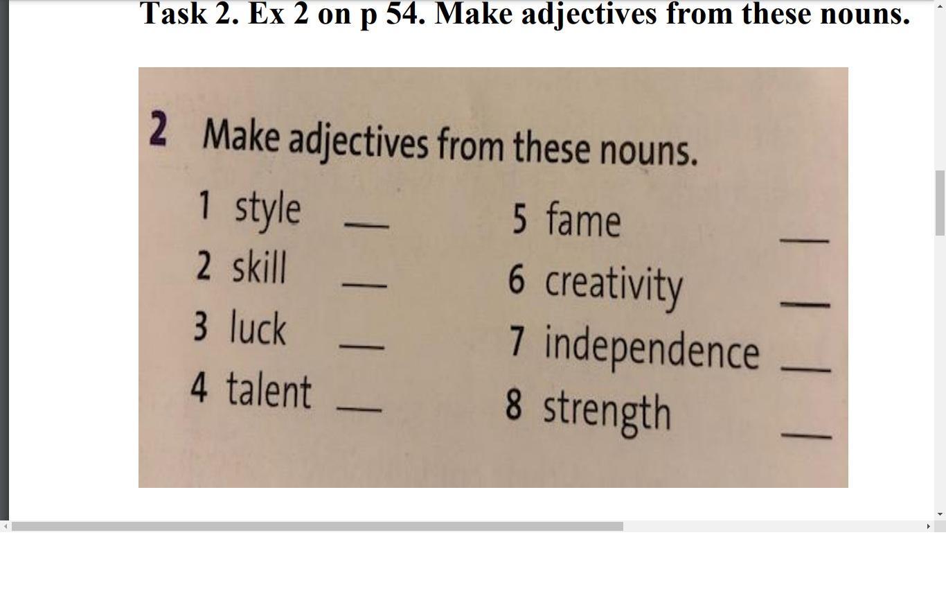 Make this adjectives negative