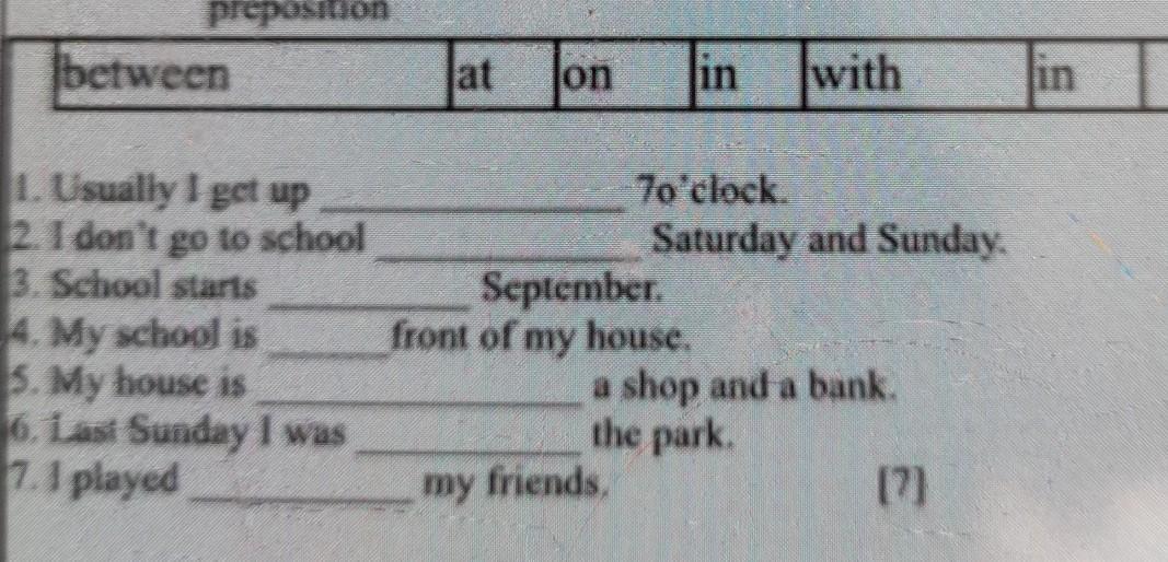 1 i usually my granny on saturday. Saturday School. Saturday no School.