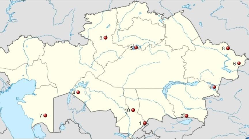 Заповедники казахстана карта