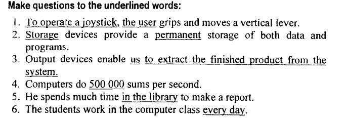 Make questions to the underlined Words. Put questions to the underlined Words. Put Special questions to the underlined Words. Ask questions to the underlined Words past simple.