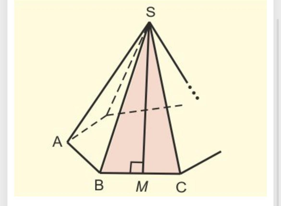 Высота пирамиды через апофему
