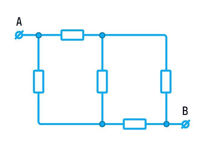 Цепь из пяти резисторов. Пять одинаковых резисторов. Сопротивление схемы между точками a и b. Пять резисторов соединены так как показано на рисунке 14.4. Пять резисторов соединены так как показано на рисунке.