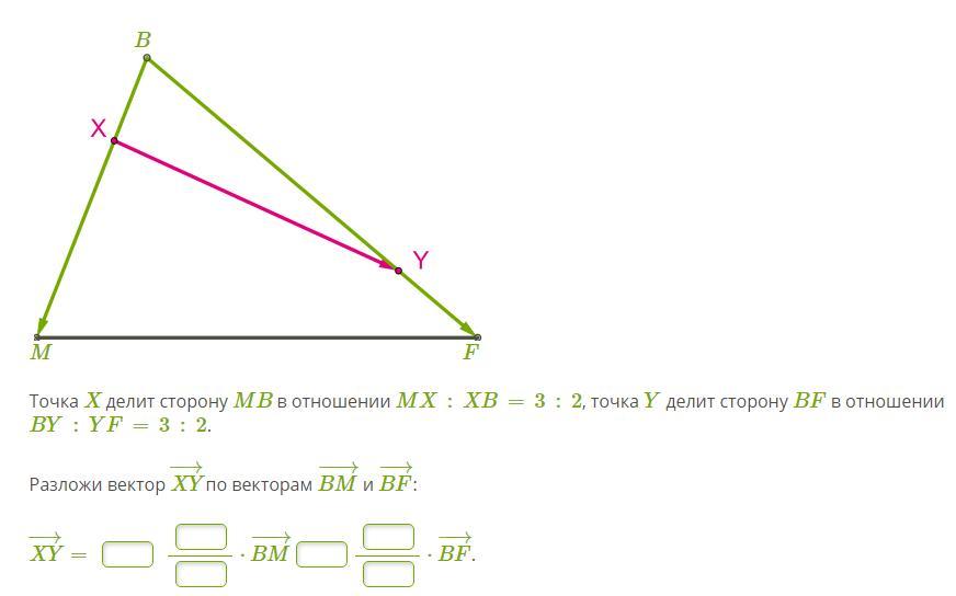 Точка делить. Векторы и отношение сторон. Точка x делит сторону fm. Точка делит сторону в отношении , точка делит сторону в отношении .. Точка делит сторону в отношении , точка делит сторону в отношении 4 к 1.