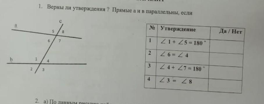 Верно ли утверждение если две прямые параллельны