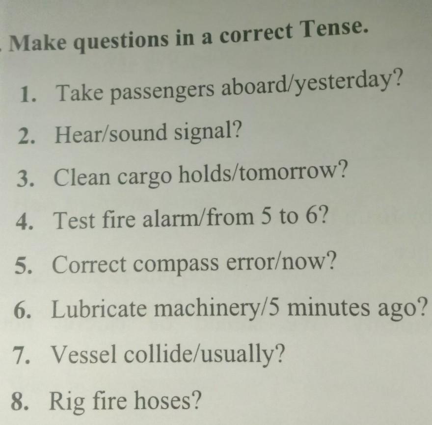 Choose the correct tense. Make the questions перевод.