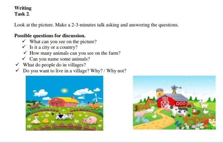 Look at the pictures what do. Task 2 answer the questions. What can you see on the picture. Игра ask and see. Two minutes talk.