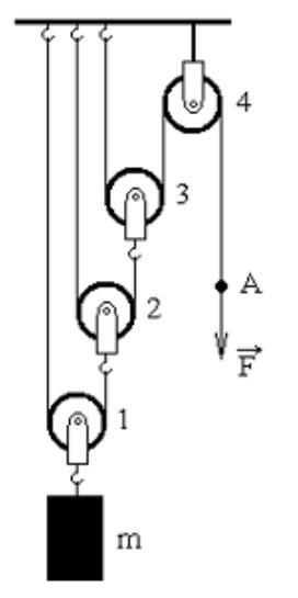 Представленная на рисунке система блоков дает выигрыш в силе в 2 раза