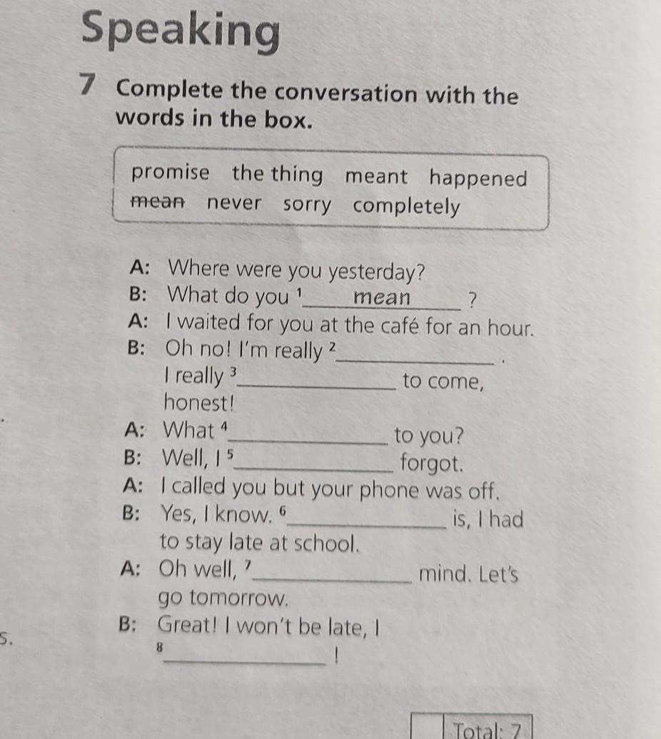 Complete the conversation