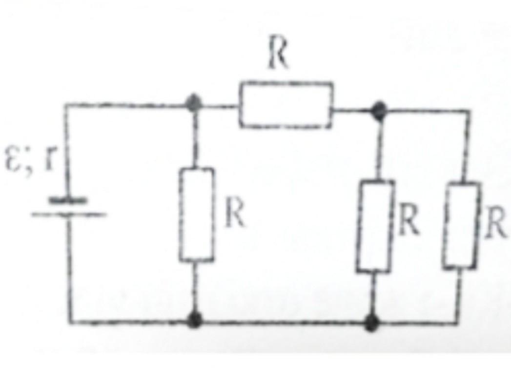 В электрической цепи показанной на рисунке ключ длительное время замкнут эдс 6