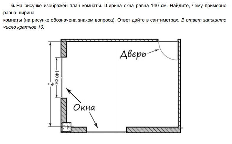 На рисунке изображен план комнаты ширина окна 180 см