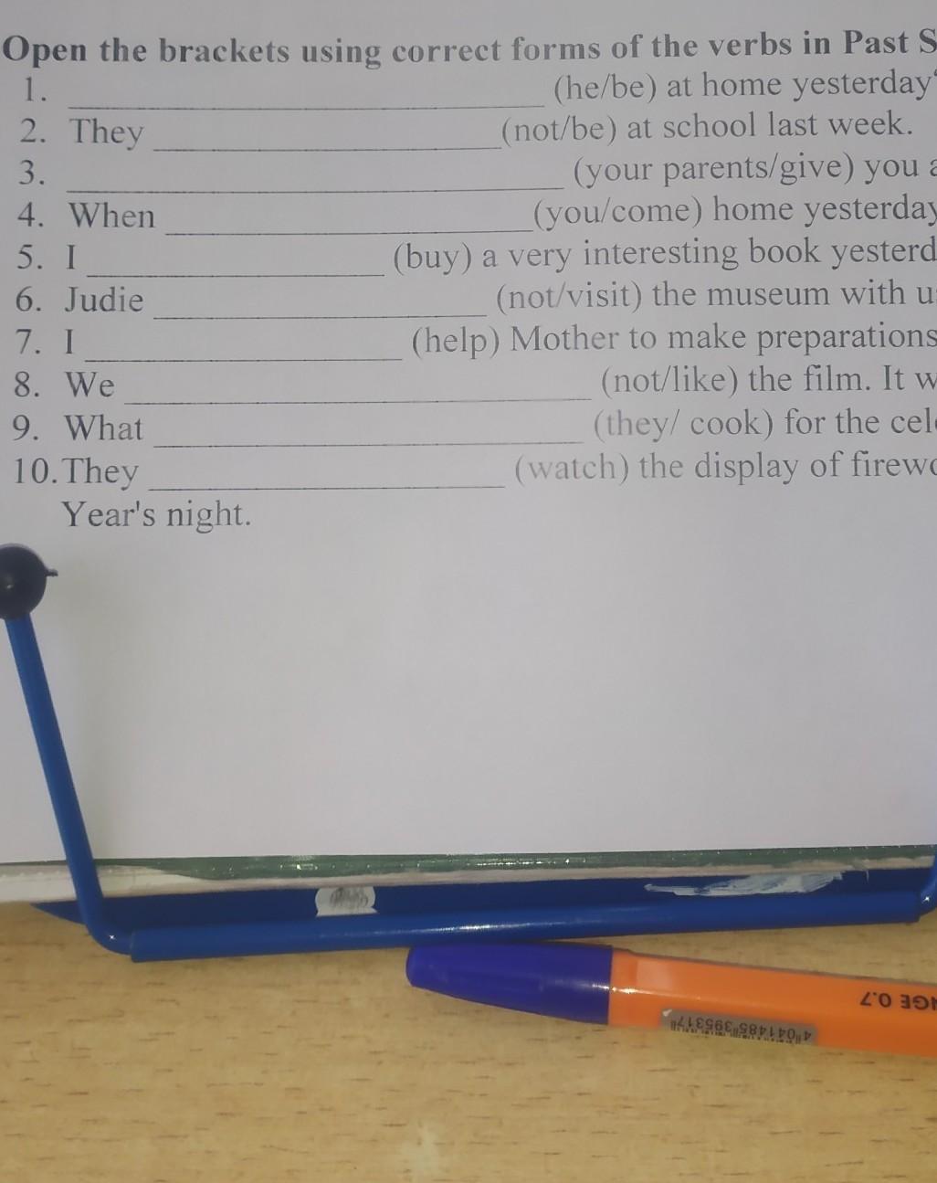 Open the brackets using. Open the Brackets using the correct form. Open the Brackets and write only the verb forms with the subject in past simple (positive sentences or questions):. Write the past simple of each verb in the correct column.