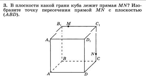 На рисунке изображен куб назовите плоскости в которых лежат прямые ne mn tp pm куб