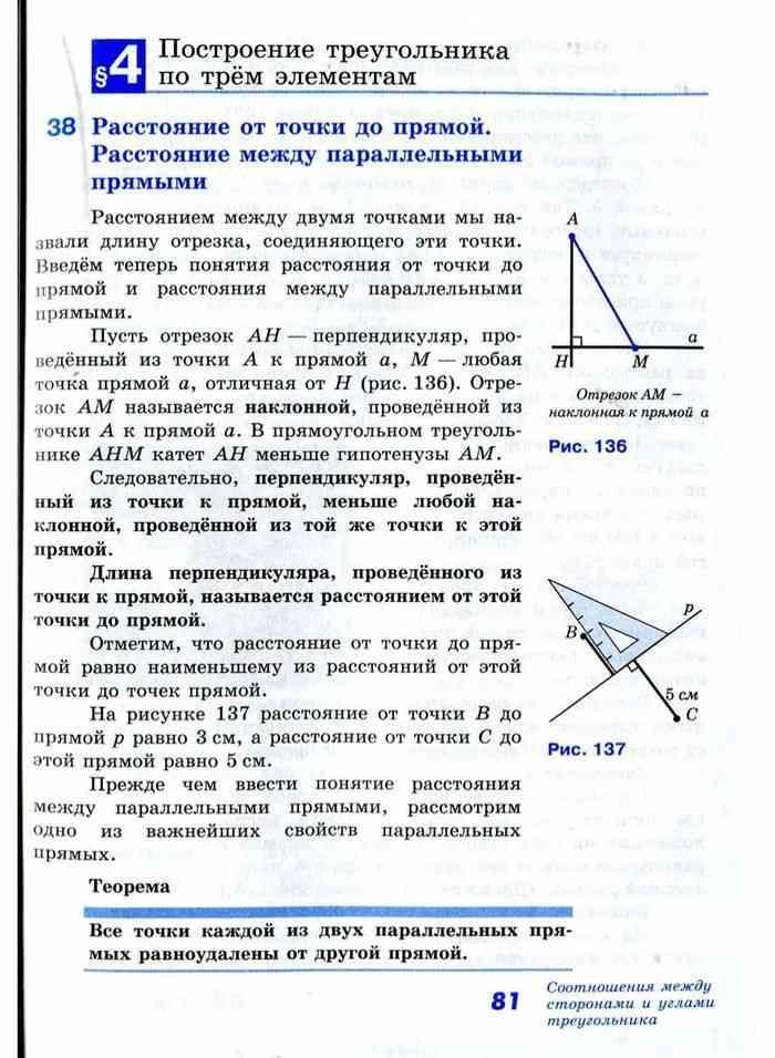 Что называется расстоянием от точки до прямой рисунок