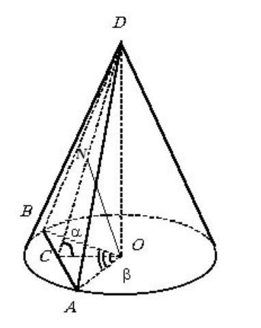 Хорда основания конуса. Хорда конус 60. Через вершину конуса проведена. Через вершину конуса проведена плоскость. Через вершину конуса проведена плоскость пересекающая основание.