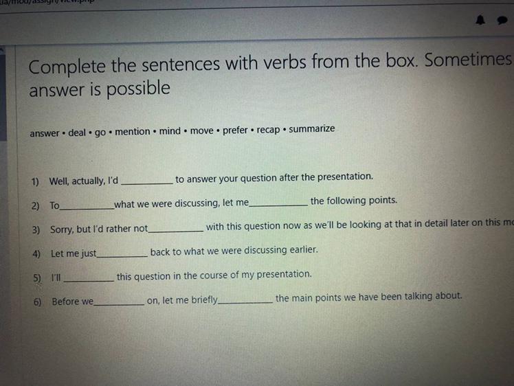 Complete these sentences with the verb. Derived verbs. Replace get in each sentence with a verb from the Box.