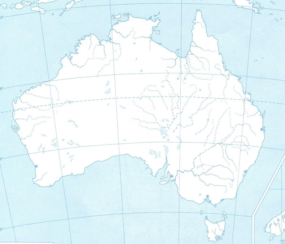 Карта австралии без надписей