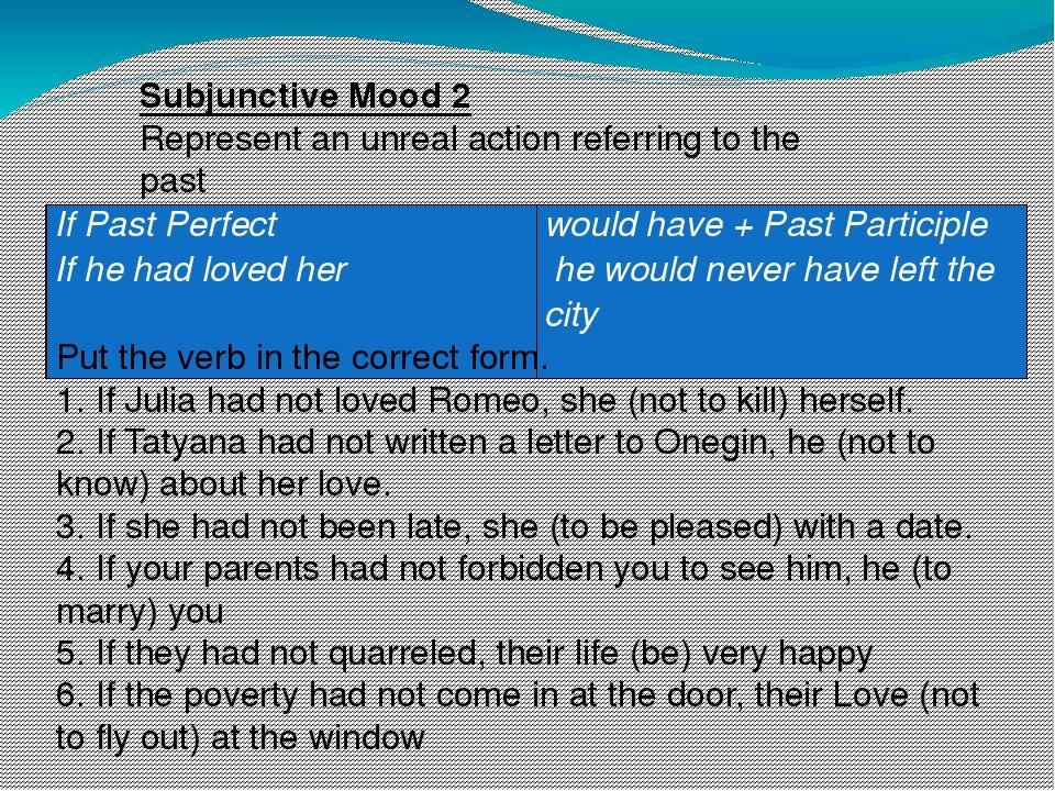 The subjunctive mood презентация