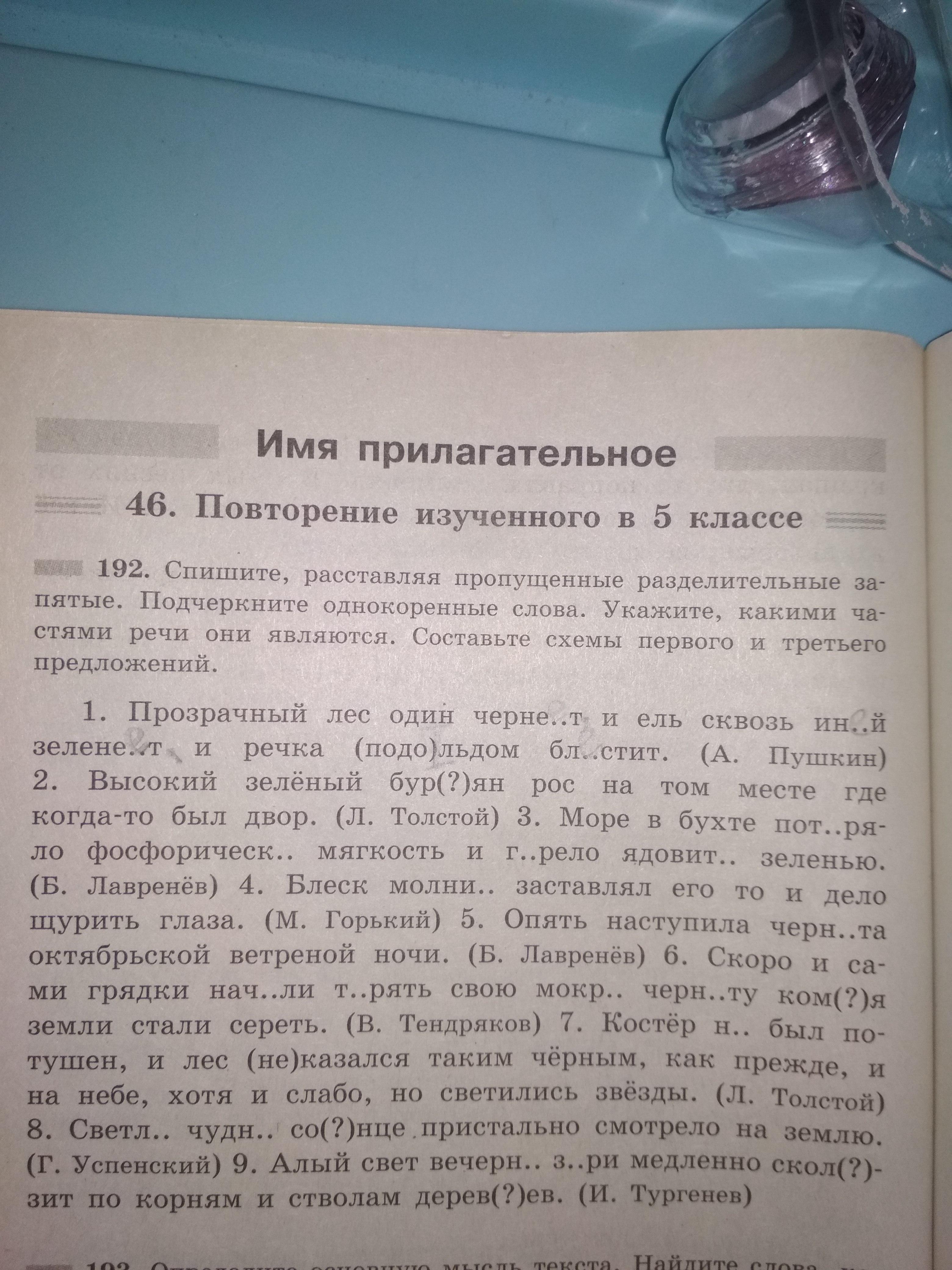 Русский язык 6 класс упражнение 192