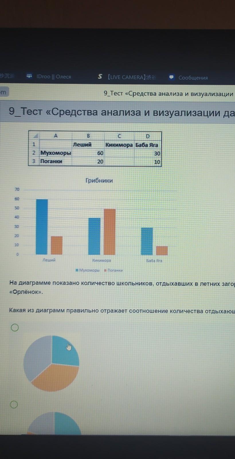 На диаграмме показано количество школьников отдыхающих в летних загородных лагерях березка смена