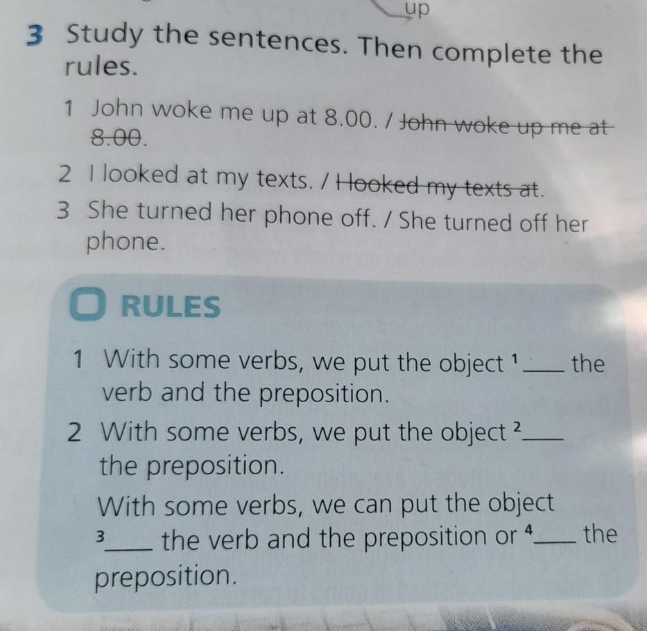 Study the sentences