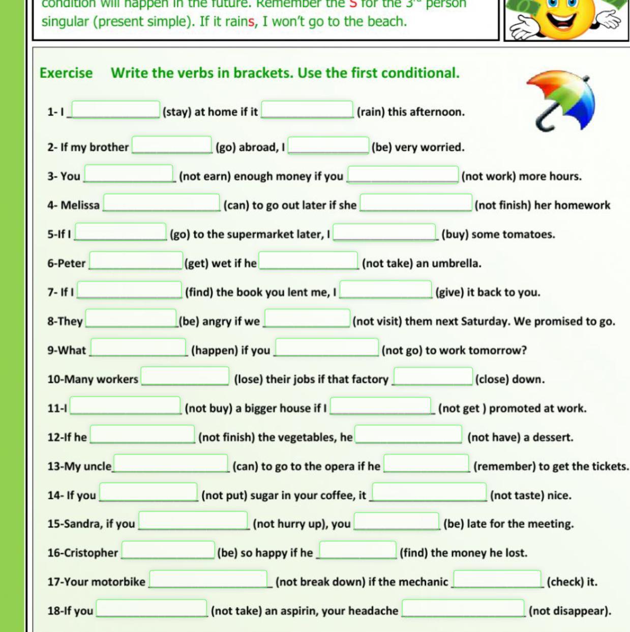 She to write an exercise. Conditional 1 упражнения. Conditionals упражнения. First conditional упражнения. Conditionals в английском языке упражнения.