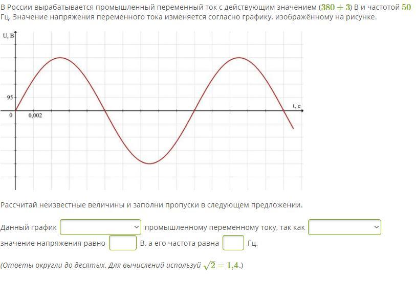 Переменное напряжение частотой 50 гц. В России вырабатывается промышленный переменный ток. График промышленного переменного тока. Промышленная частота переменного тока в России. Действующее значение переменного тока график.