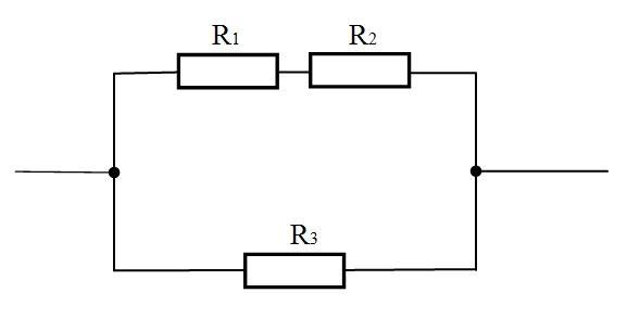 Три резистора соединены как показано на рисунке сопротивления резисторов r1 10 r2 5 r3 5