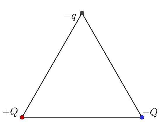 Заряды в вершинах равностороннего треугольника. Вектор ускорения заряда в равностороннем треугольнике. Вектор ускорения заряда. Треугольник три заряда плюс минус плюс. Равносторонний треугольниквектор ab * вектор CA =.