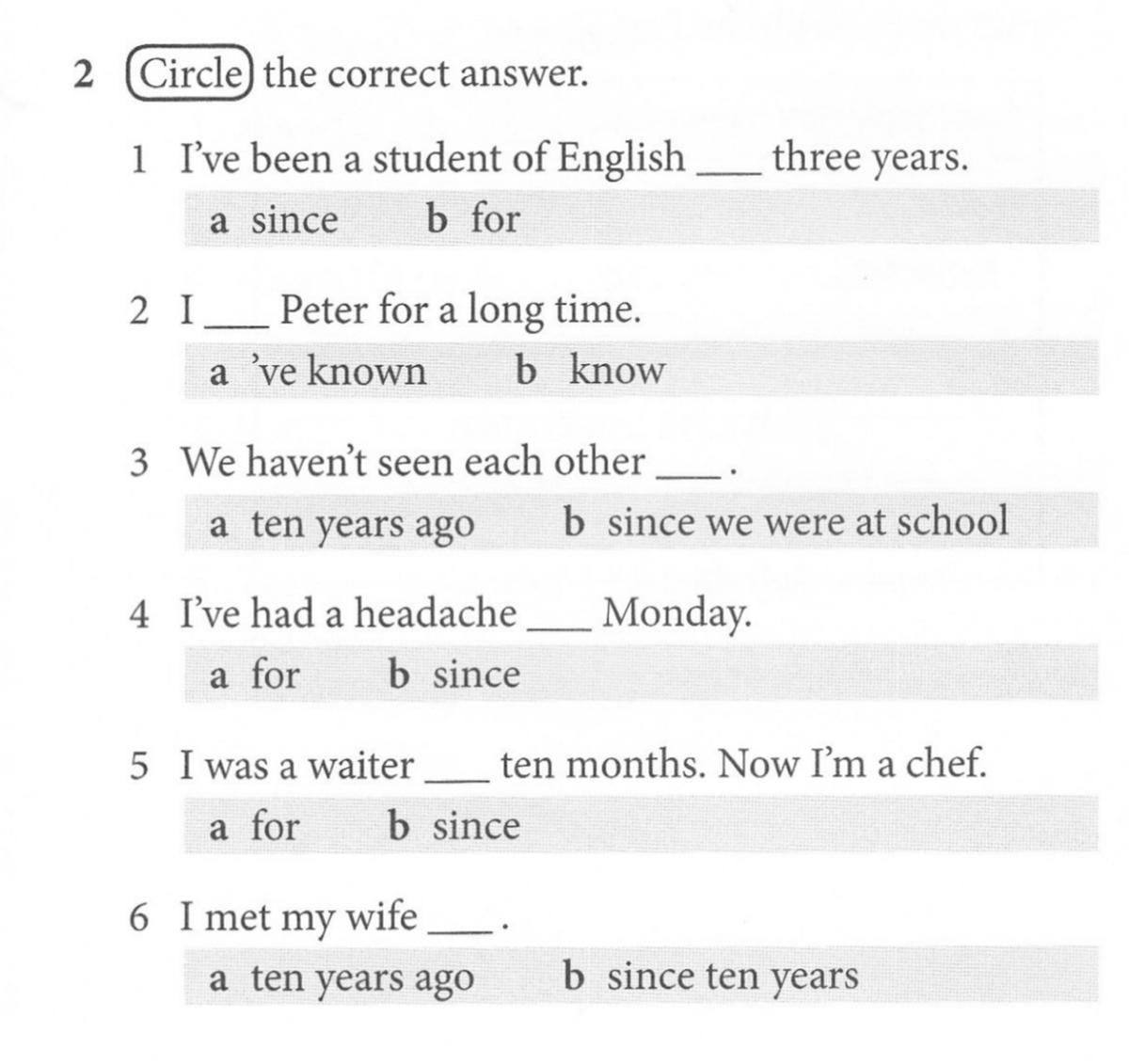 Look and circle the correct answer