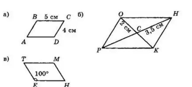 На каждом из приведенных ниже рисунков изображен параллелограмм обладающий 2 вариант