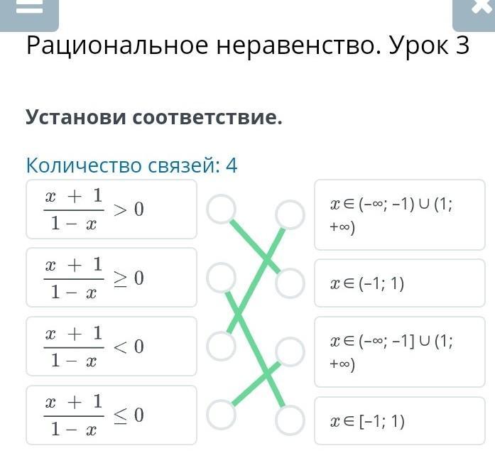 План урока рациональные неравенства