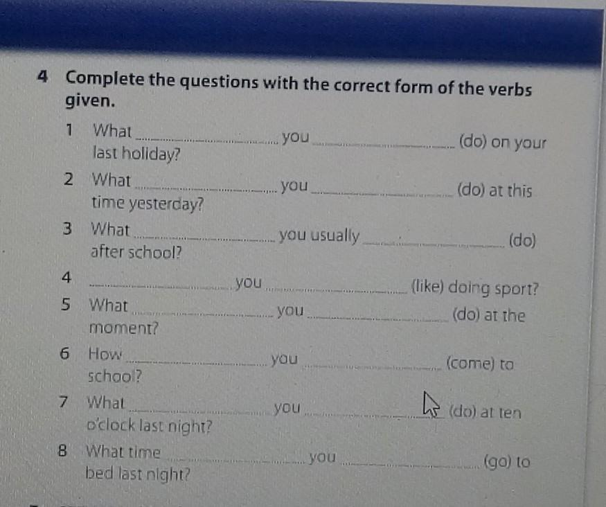 Questions choose the correct form