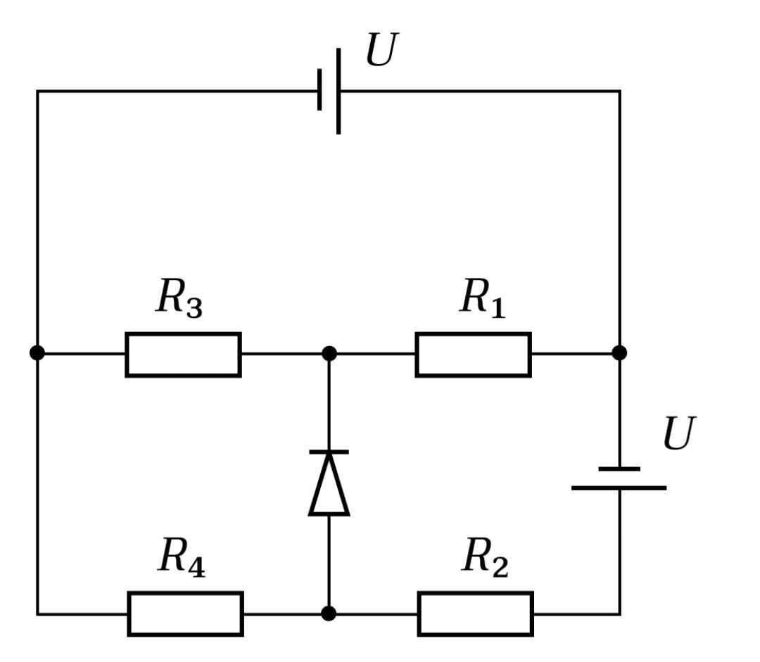 R1 r2 ток в цепи. Идеальный диод схема. Определить ток через r3. Определите напряжение на идеальном диоде. Цепь схема которой приведена на рисунке.