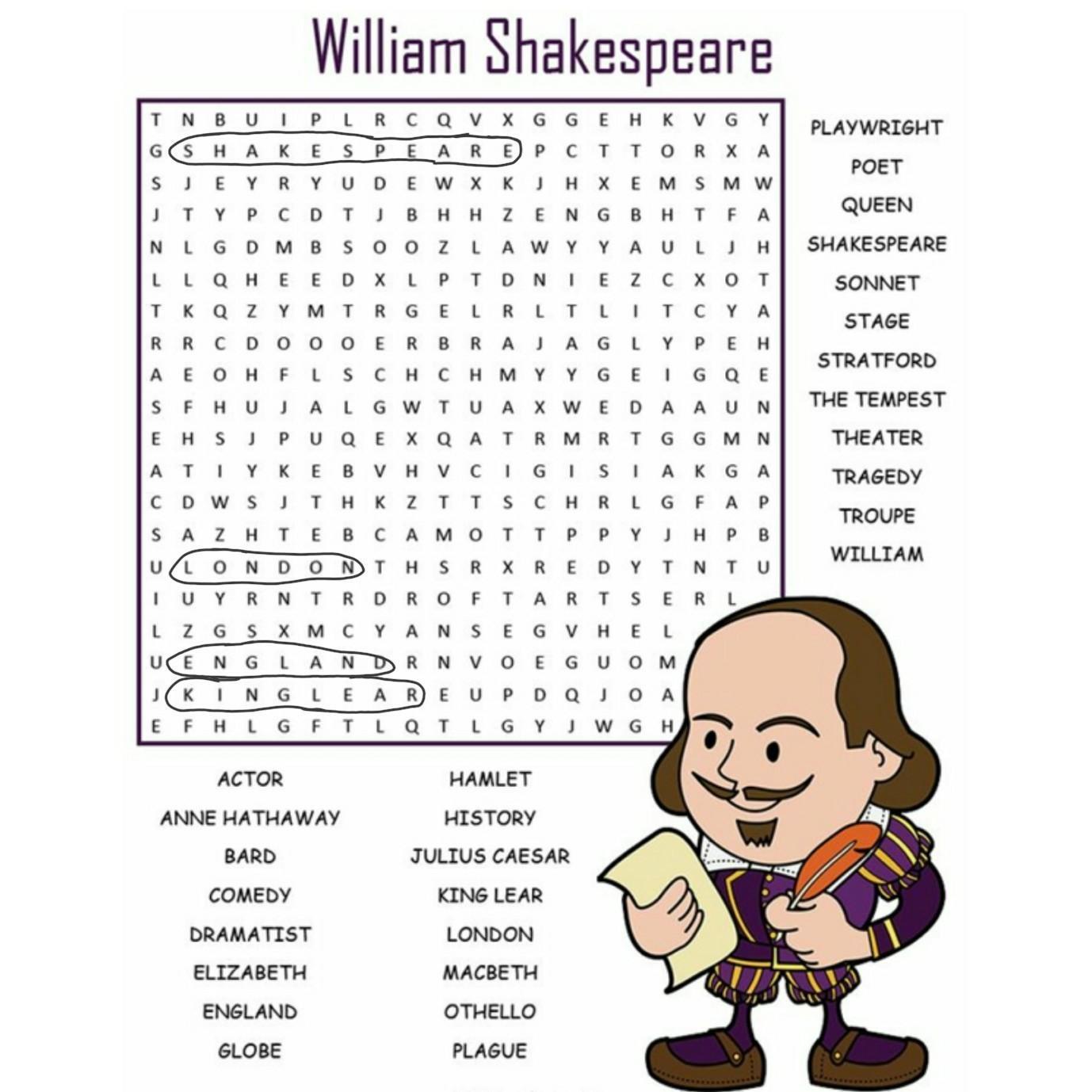 English writer william shakespeare. Шекспир задания на английском. Упражнения по теме Shakespeare. Задания по теме театр на английском языке. Wordsearch с заданием.