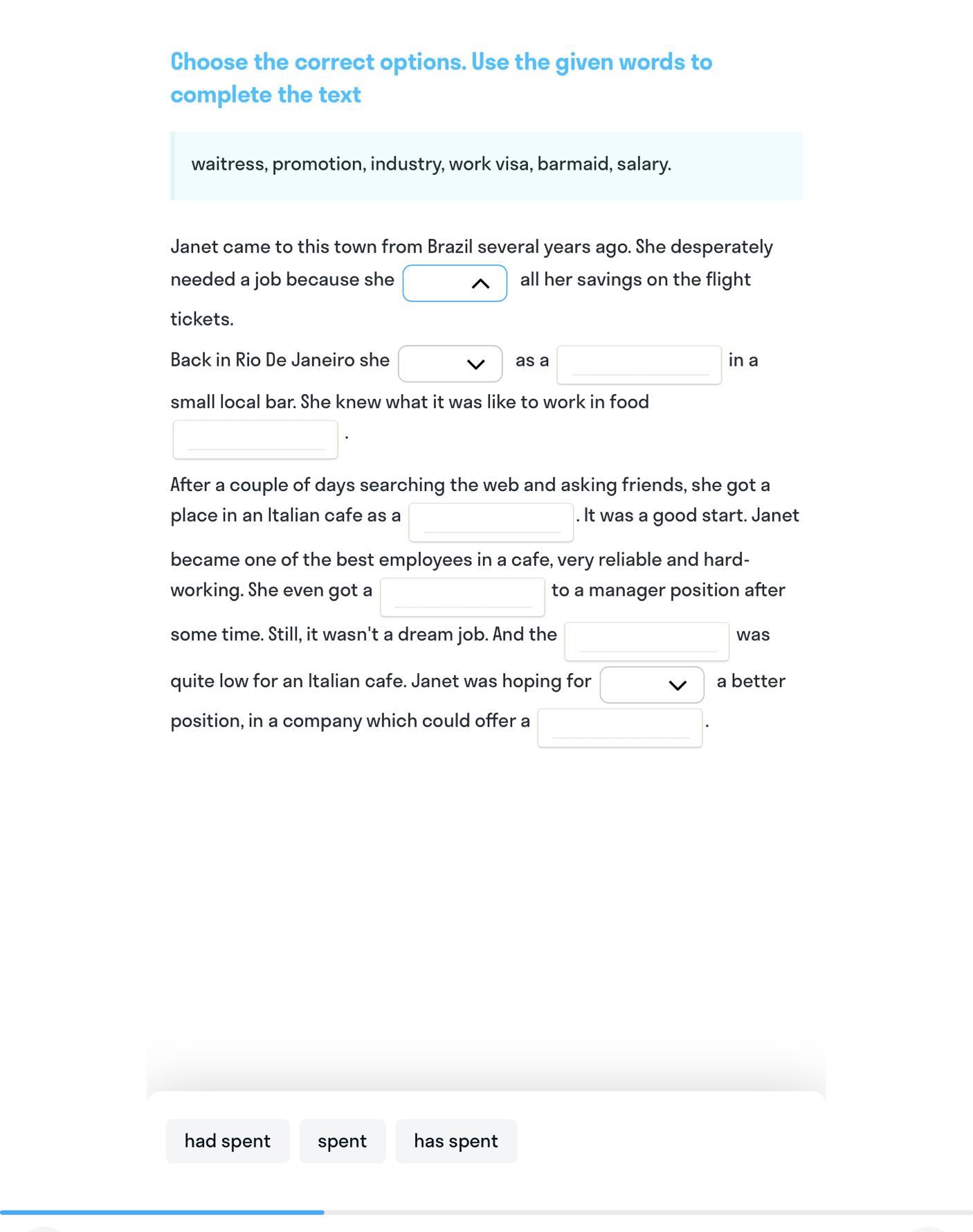 Which options are correct. Choose the correct options to complete the text. Choose the correct options. Read the text and choose the correct options. Choose the correct options to complete the text Hi guys i desperately.