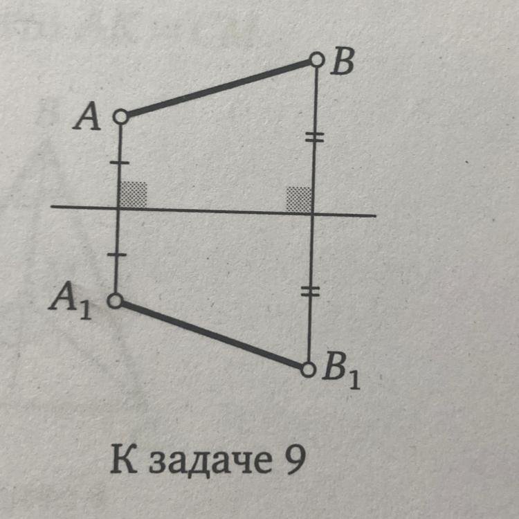 Получившейся точки. Точки a и b отразили относительно прямой.. Точки a и b отразили относительно прямой получились точки a1 и b1.