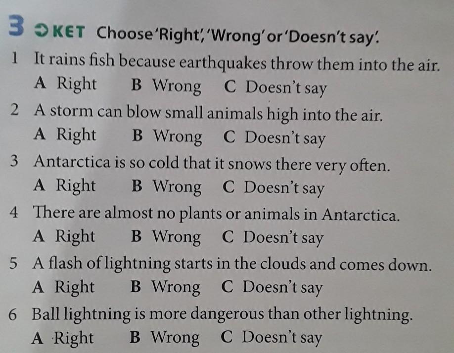 7 choose the right. Ket 3.