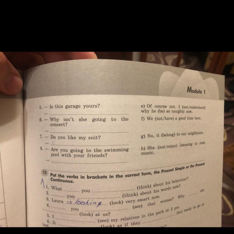 From sentences in the correct present. Put v or correct the sentences Terry drove to Glasgow. Write the verbs in present simple Miriam Dust the Furniture.