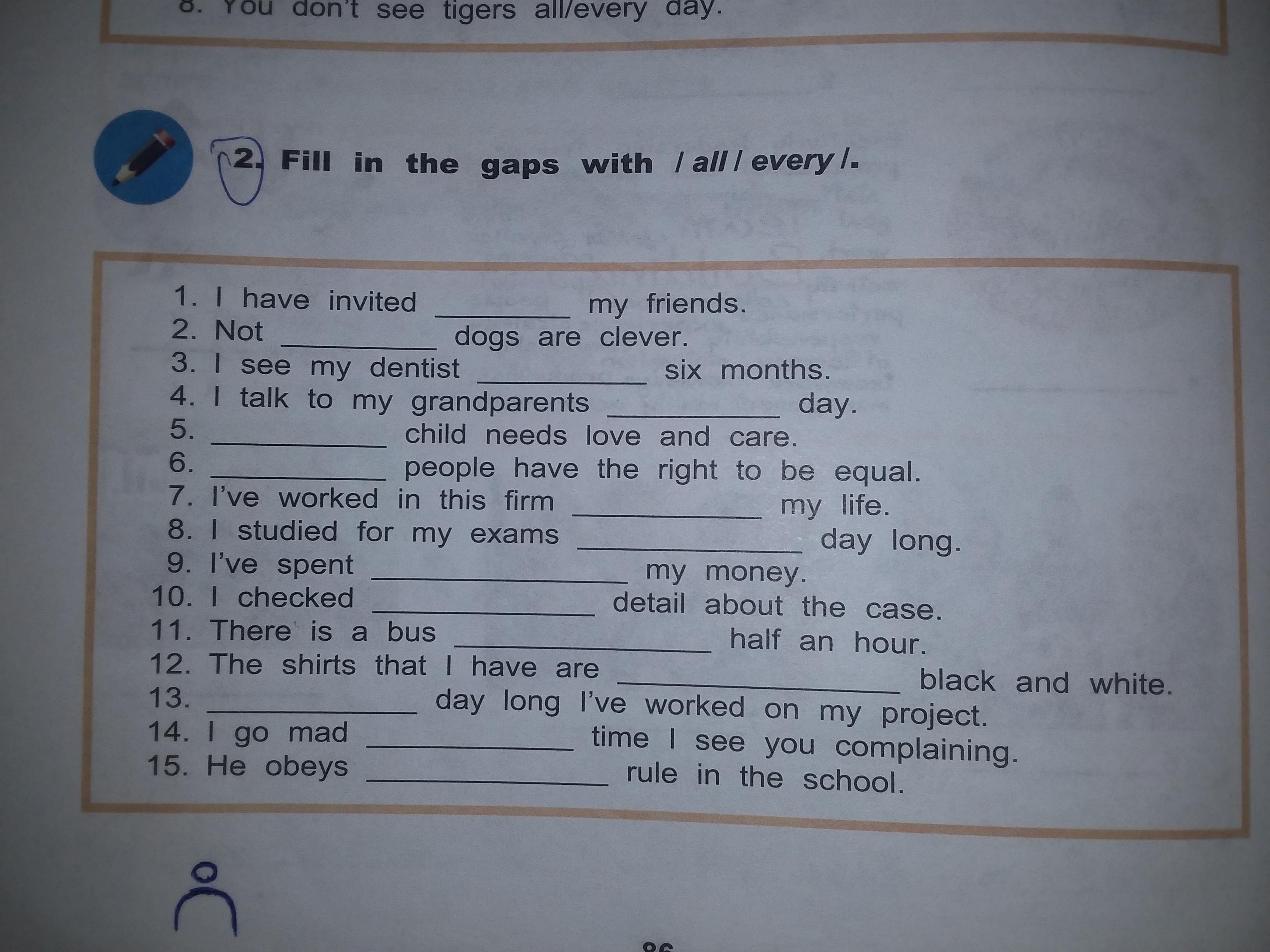 Fill in the gaps together. Red about mat Hunt's Routine. Fill in the gaps with the correct positive (+).