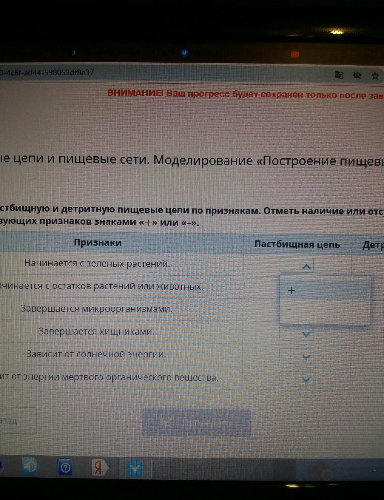 Соответствует и отсутствует. Отметьте наличие признака знаком "+", отсутствие знаком "-". Отметьте наличие или отсутствие подстилки.